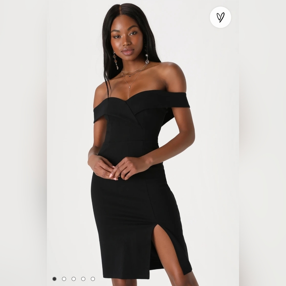 Lulu's Classic Off the Shoulder Glam Dress - Picture 1 of 7